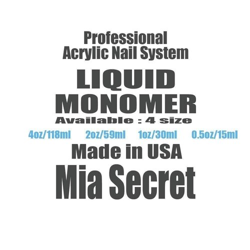 MIA SECRET Liquid Monomer & Clear Acrylic Powder Nail Art System - 4oz Each for Professional Results