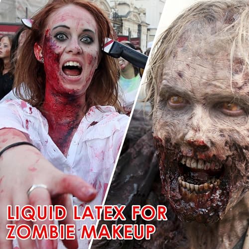 Liquid Latex SFX Makeup Kit 2.2 Fl Oz for Halloween & Special Effects - Clear Adhesive