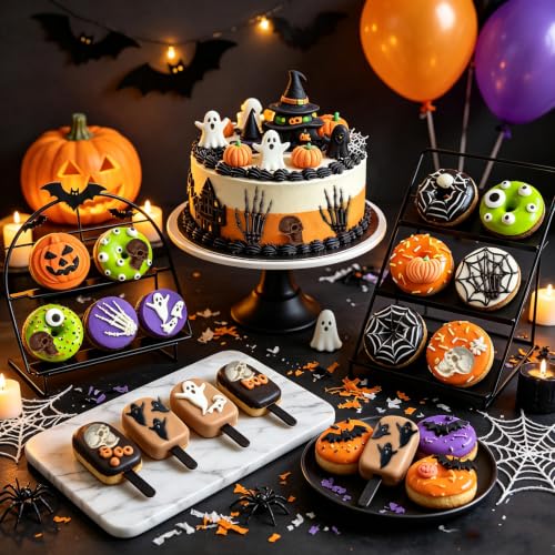 Halloween Fondant Mold Set - Pink 6-Piece Skull Ghost Skeleton Hand Cake Decor