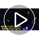 2 Pack 8 Modes 6.7FT Light-Up Halloween Giant Spiders with Purple Lights - Outdoor Indoor Decor