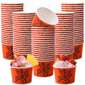 Disposable Ice Cream Cups 8 Oz - Red Spider Design, 100 Pack