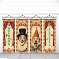 Vintage Halloween Carnival Banners Set with Clown & Circus Themes - 4 Pieces