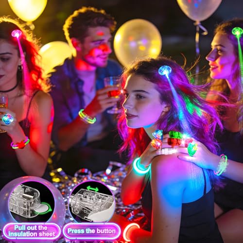 154-Piece Glow in the Dark Party Supplies Set for Kids & Adults - Neon Party Favors & Accessories