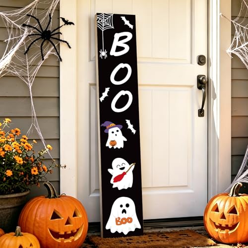 Halloween Porch Decor Wooden Sign Set - Outdoor Front Door Halloween Decorations