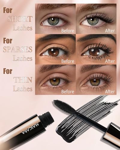 White Waterproof 5D Silk Fiber Tubing Mascara - Volume & Length, Variation 03 White