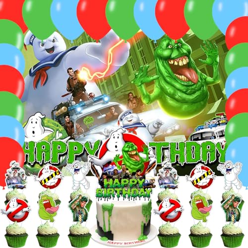 Ghostbusters Cartoon Party Backdrop 5x3FT for Halloween & Birthday Celebrations