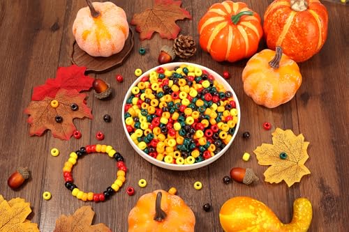 Multicolor Fall Pony Beads Set 1000 Pcs for Jewelry & Craft Gifts