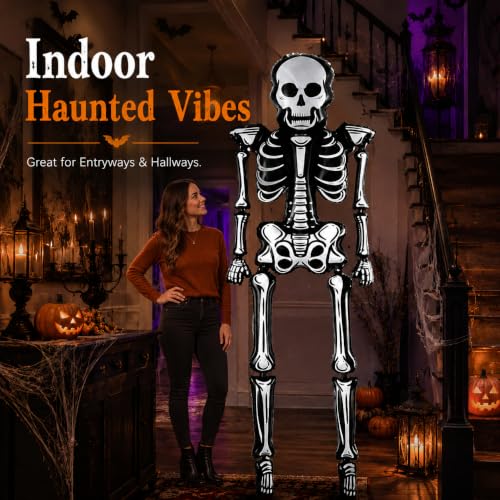 8.3 Ft Giant Poseable Skeleton Balloon for Halloween Party & Decorations