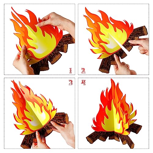 Fake Campfire Flame Decoration Set - Yellow Orange 6 Pack for Parties