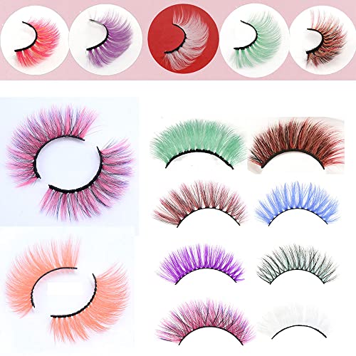 Colorful False Eyelashes Halloween Cosplay Long Dramatic 15MM - MQ3 Variation