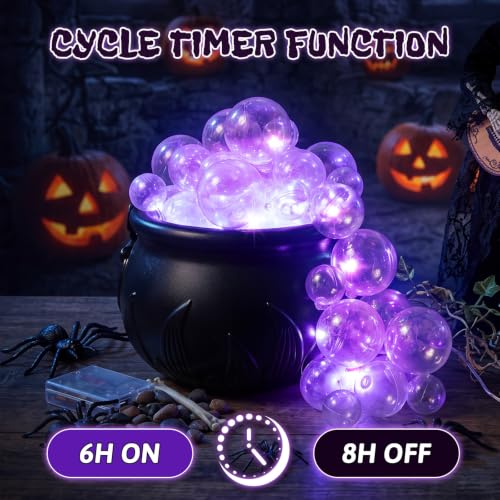 Halloween Bubbling Cauldron Set with Lights and Clear Balls - Indoor Decor