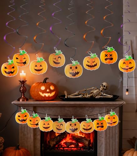 Halloween Ghost Pumpkin Streamer Set - 8PCS Spooky Party Decorations