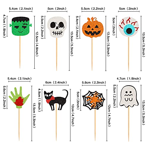 Halloween Ghost Glitter Cupcake Toppers 32 Pack - Birthday & Party Decor