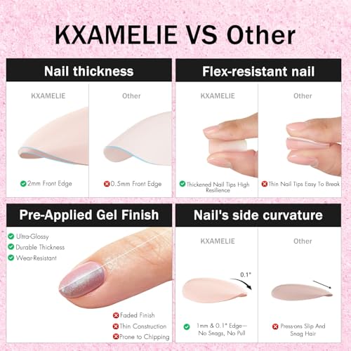 Cat Eye Press-On Nails Short Oval - Black Purple Glitter Chrome Finish, 30 Pcs, Reusable
