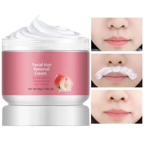 Facial Hair Removal Cream,Quick Gentle Fast-Acting Hair Remover Cream,Natural Aloe Vera & Chamomile,Long-Lasting Body Hair Removal Creams for Face & Lip,2PCS