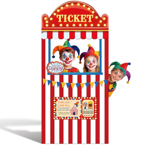 5.6Ft Carnival Ticket Booth Photo Prop Standup - Halloween Decorations
