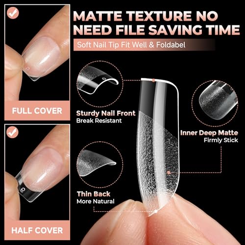 C-XS Square Extra Short Gel Nail Tips Full Cover - 120Pcs