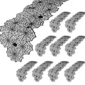 Black Lace Spider Web Halloween Table Runner Set - 10 Pack, 18x72 Inches