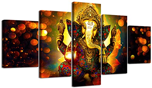 Large Lord Ganesha Indian Wall Decor - 60 x 32 Inches - Handcrafted Art