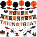 Halloween Party Decorations Set with Banner, Garland & Ornaments - Indoor Use