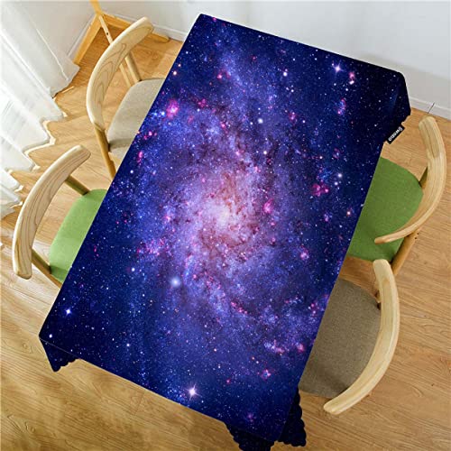 Galaxy Space Tablecloth Blue Galaxy Constellation 52x70 Inch - Rectangular Decor for Kitchen & Parties