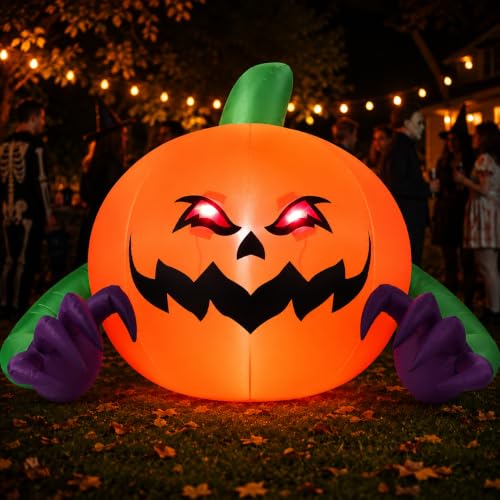 Halloween Inflatable Pumpkin Decor 4.5FT Outdoor Blow-up Lawn Decoration