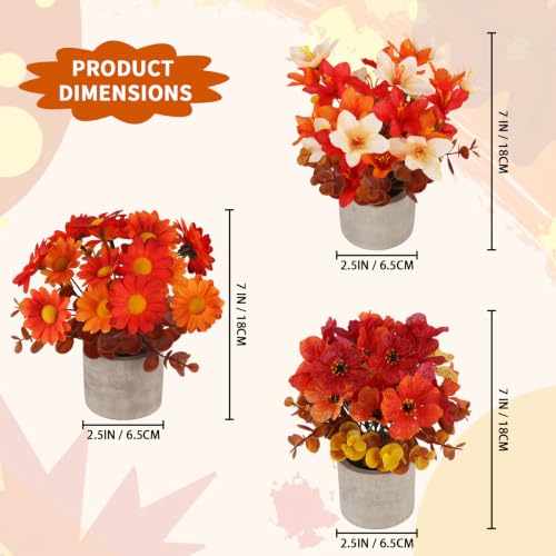 Fall Decor Set for Thanksgiving Autumn Home Fireplace - Orange Variation