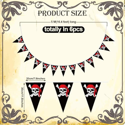Pirate Party Banner Flags Set - 98ft 90 Pcs Halloween & Themed Decorations