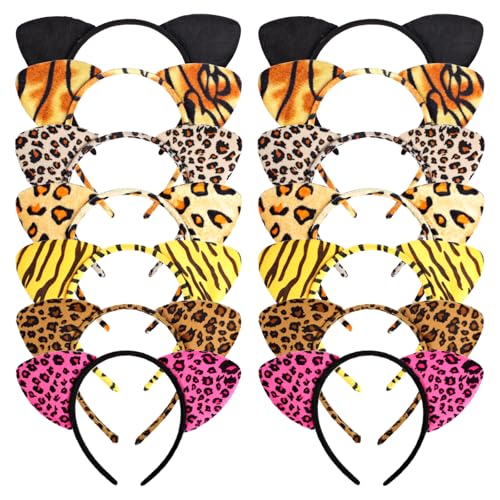 14-Pack Cat Ears Headbands Halloween Costume Accessories for Women