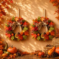Sosation 2-Pack 16 Inch Fall Wreaths for Front Door - Autumn Harvest Decor