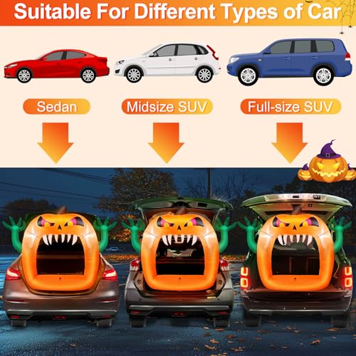 4ft Inflatable Halloween Car Decoration Pumpkin with LED Lights - Multicolor
