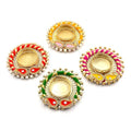 8 Pcs Iron Diwali Tea Light Candle Holders Set - Leaves Design, Religious Festival Decor Variation of THIS listing 8
