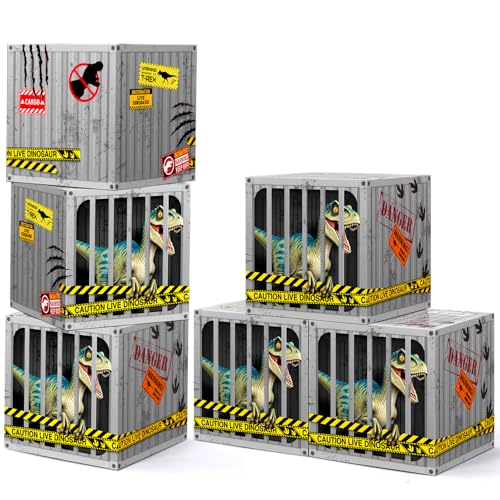 6 Pack Dinosaur Party Favor Boxes for Dinosaur-Themed Birthday & Halloween