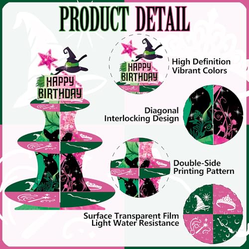Pink 3-Tier Cake Stand for Birthday Party Decorations, Cupcake Tower & Tableware
