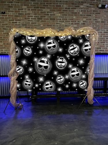 8x6FT Black Glitter Backdrop for Photography and Party Decor - Early 2000s Style - Kids Birthday, Cholo Theme Banner
