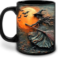 Halloween Witch Cauldron Mug 15 oz Ceramic Coffee Cup with Mystical Design