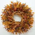 Orange Fall Wreath for Front Door - 26 Inch Eucalyptus Berry Decor