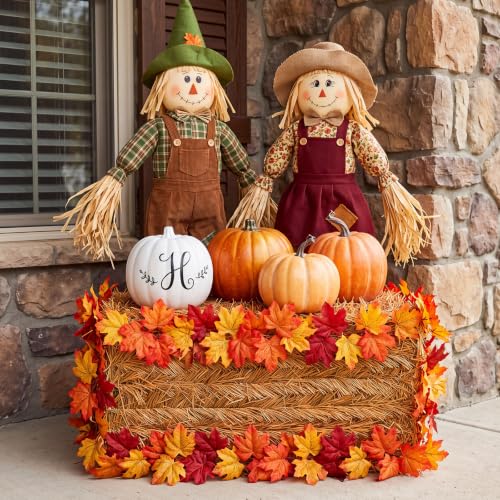 Fall Halloween Decorative Straw Hay Bale - 20 x 9 x 8 Inch - Rustic Farmhouse Style (Variation of THIS listing)