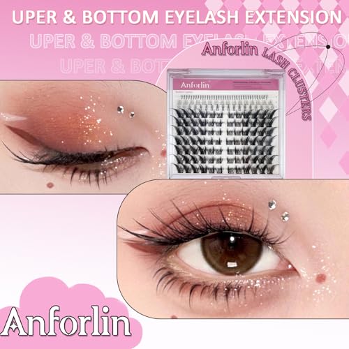 Fox Eye Lash Clusters with Bottom Lashes - 158 PCS, Curly & Wispy, Left & Right Set - Variation 02-Fox Eye