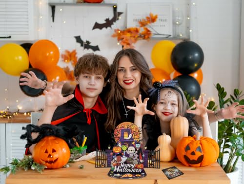 Pop Up Halloween Greeting Card with Envelope for Kids & Adults - 3D Haunted Scene