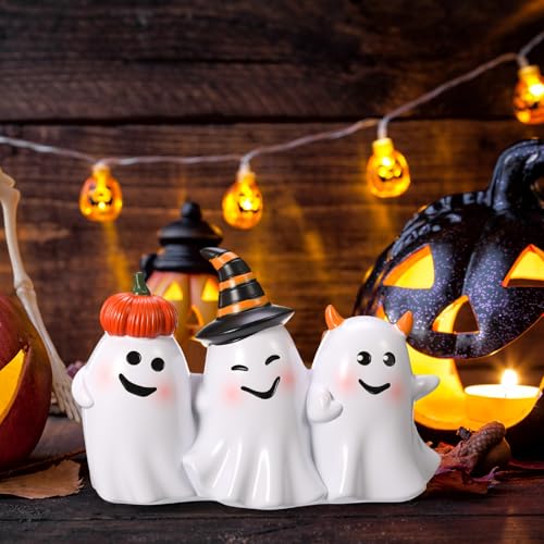 Halloween Ghost Figurine Set - Resin Spooky Decor for Fall, 5.9 Inch