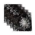 Horaldaily Halloween Cloth Napkins Set of 4 - 18x18 Inches, Black Cobweb Design