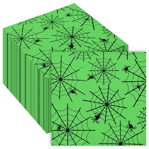 Halloween Spider Web Napkins 40 Pack - 13x13 Inches Disposable Party Paper Decor
