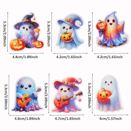 Halloween Ghost Music Guitar Cake Toppers Set - 24 Pcs Party Decorations