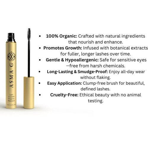 Skiennix Organic Mascara - Volume, Length, and Lash Growth Formula for Stunning Lashes