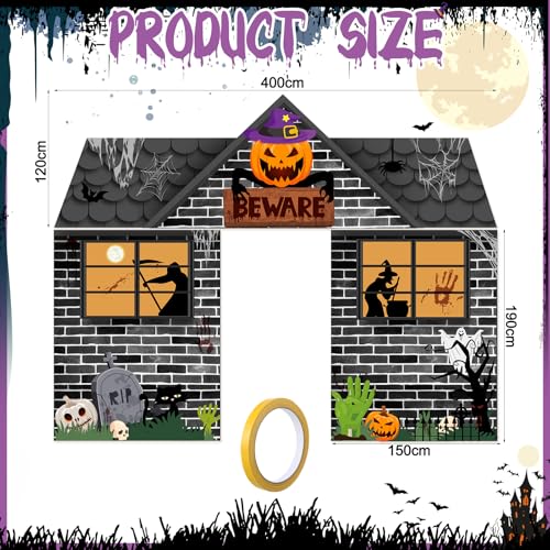 Halloween Outdoor Door Banner Set with Witch Variation - Spooky Yard Decoration