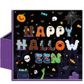 Black Halloween Napkins 50 Pack - Cute Monster & Pumpkin Party Table Decor Variation