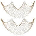 X Large Fish Net Decor 5x10 Ft - Caramel 2-Pack Nautical Beach Party Decor