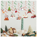 10Pcs Christmas Hanging Decorations Swirls Elk Snowman Ceiling Decor Holiday Indoor Outdoor