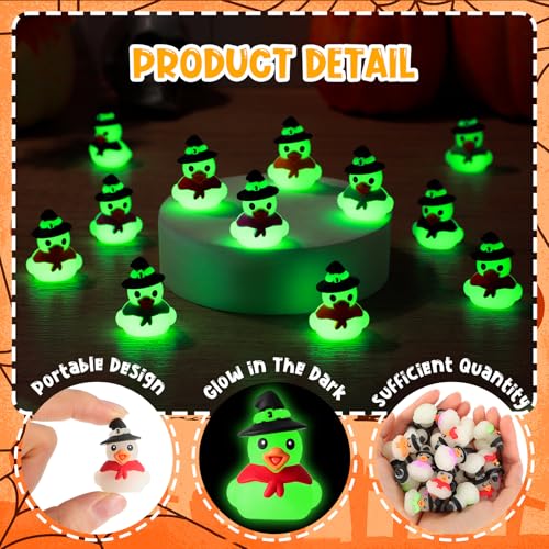 100 Pcs Glow in Dark Halloween Duck Mini Figurines Small Luminous Ducks for Garden & Party Decor - Variation of THIS listing